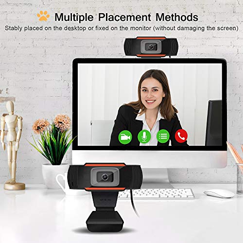 Tanouve 720P Webcam - Cámara Web 720P con Micrófono, Autoenfoque Videollamada Disponible Cámara Web Pro Streaming, Cámara USB para Computadora con Pantalla Panorámica