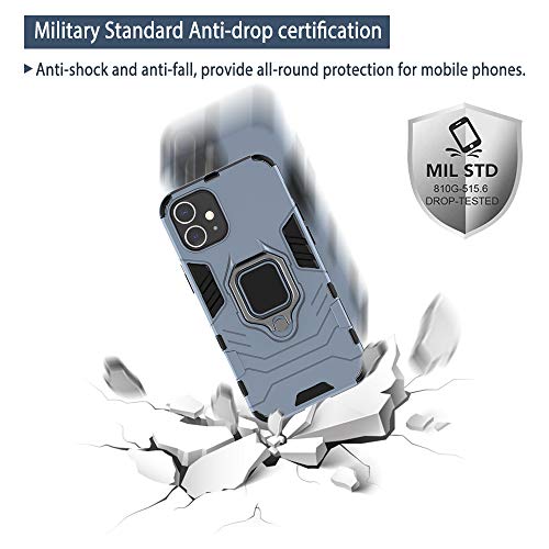 TANYO Funda + [2 Piezas] Protector de Pantalla para OPPO A15, TPU/PC Antigolpes Armor Protección Carcasa [360° Soporte] con 9H Dureza Vidrio Templado Protector, Azul