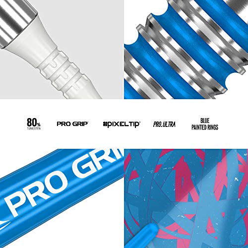 Target Darts Soft Tip Darts Orb 12 22G 80% Tungsteno Punta Suave Dardos Set, Unisex, Plata, Azul y Rosa, 22 g