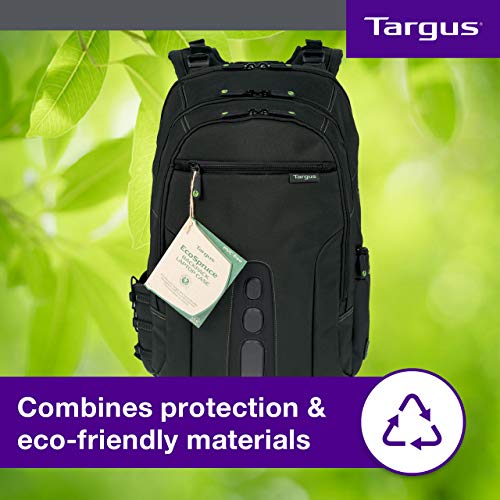 Targus EcoSpruce Mochila para portátil 27 L, mochila ecológica para ordenadores de hasta 15,6", bolsa para portátil fabricada con botellas de plástico - Negro, TBB013EU
