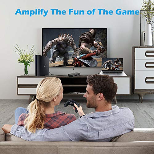 Tarjeta de Captura, Capturadora Video HDMI a USB 3.0 con Entrada de Micrófono y Salida de Audio, 4K@60fps Entrada Baja Latencia para Grabación de Vídeo, Transmisión en Vivo, Uso Compartido de Pantalla