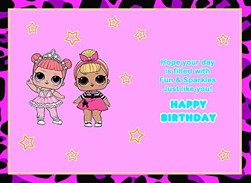 Tarjeta de cumpleaños para nieta de 8 años – LOL Sorpresa – todo color interior – publicada el mismo día