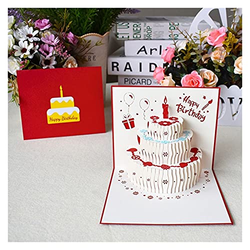 Tarjeta de felicitación Cake Cumpleaños 3D Hecho a mano Pop Up Card Cut Tarjeta de felicitación Tarjetas de regalo en blanco con Sobre Cumpleaños Regalos Cumpleaños Tarjetas de cumpleaños Tarjeta nav