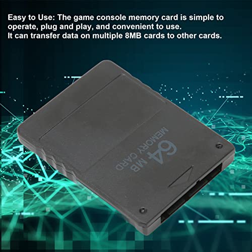 Tarjeta de Memoria para Juegos de Alta Velocidad Compatible con PS2, Tarjeta de Memoria para Consola de Juegos 2 en 1, Tarjeta de Memoria Estable de 8 MB / 16 MB / 32 MB / 64 MB 128 MB / 256 MB(64 MB)