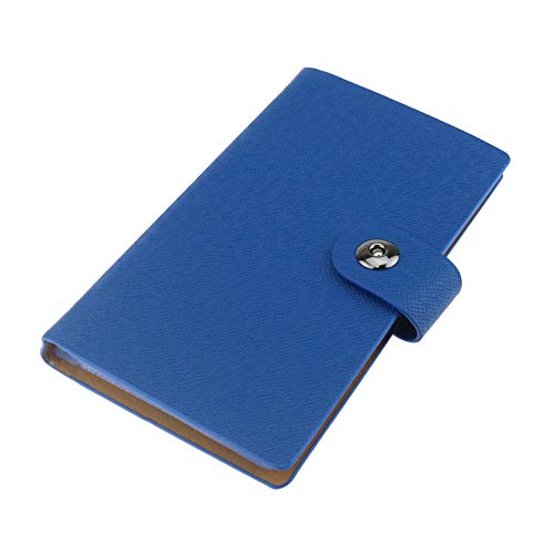 Tarjeta de visita titular álbum tarjeta de nombre libro tarjeta de crédito organizador para 300 tarjetas con cierre magnético cubierta de cuero (azul)