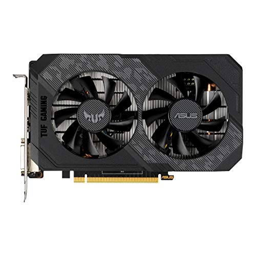Tarjeta gráfica ASUS TUF Gaming NVIDIA GeForce GTX 1650 (PCIe 3.0, 4GB GDDR6, HDMI, DisplayPort, DVI-D, 1 Conector de 6 contactos, Resistencia al Polvo IP5X, Lubricante de Grado Espacial)