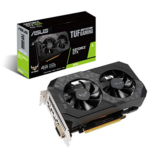 Tarjeta gráfica ASUS TUF Gaming NVIDIA GeForce GTX 1650 (PCIe 3.0, 4GB GDDR6, HDMI, DisplayPort, DVI-D, 1 Conector de 6 contactos, Resistencia al Polvo IP5X, Lubricante de Grado Espacial)