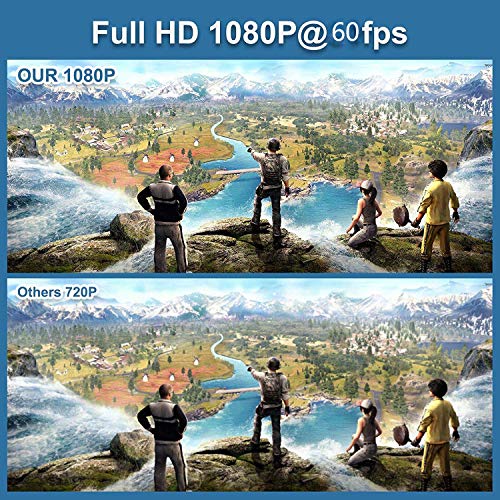 Tarjetas de captura de vídeo 4K, HDMI tarjeta de captura de vídeo USB 3.0 HD 1080P adaptador de captura, para juegos, streaming, enseñanza, videoconferencia, transmisión en vivo (negro)
