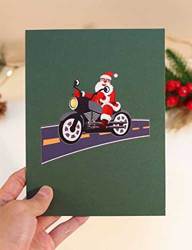 Tarjetas de Navidad, tarjeta pop-up en 3D, juegos de tarjetas de Navidad con sobres y tarjetas con mensaje, para seres queridos/amigos/colegas (Father Christmas)