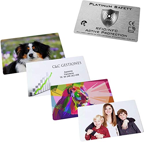 Tarjetas RFID/NFC (Personalizadas) · Rfid Card/Rfid Blocker ideal para proteger Tarjeta Credito · Protector Robo Pasaporte · ¡Personalízala! Añade Fotografía Favorita o el Logo de tu Empresa