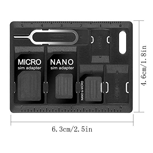 Tarjetero para tarjetas SIM con abridor de bandejas, juego de herramientas de almacenamiento para tarjetas de memoria Micro Nano Micro-SD estándar, con 3 adaptadores de tarjeta y 1 clavija de