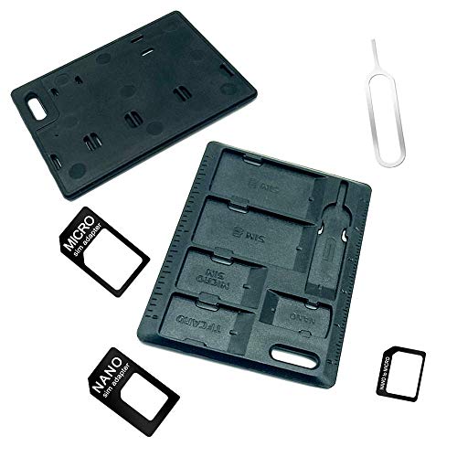 Tarjetero para tarjetas SIM con abridor de bandejas, juego de herramientas de almacenamiento para tarjetas de memoria Micro Nano Micro-SD estándar, con 3 adaptadores de tarjeta y 1 clavija de