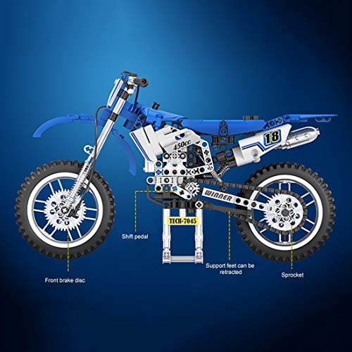 TASS 474 piezas de técnica para motos de cross de 1/6 de carreras, bloques de construcción compatible con Lego Technic.