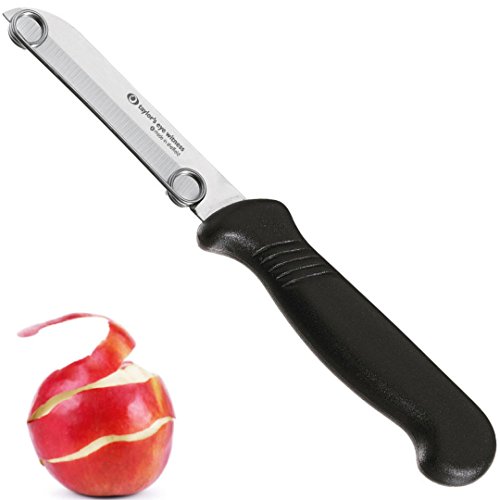 Taylors Eye Witness Sheffield - Cuchillo pelador de verduras profesional de 7 cm con guía de alambre/sistema de protección. Hoja ultra fina, tierra de precisión de acero de afeitar. Mango de fibra (cuchillo de pelar de 7 cm)