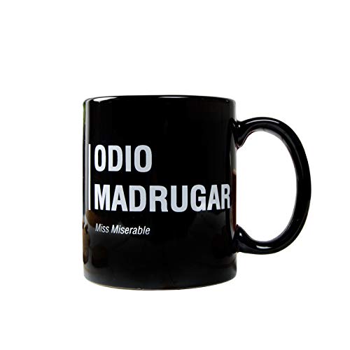 Taza Miss Miserable mensaje Odio madrugar - Taza original - Taza desayuno original - Tazas graciosas - Tazas de café - Regalo original