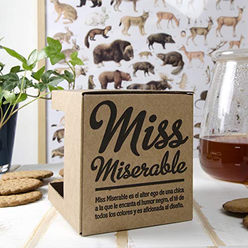 Taza Miss Miserable mensaje Odio madrugar - Taza original - Taza desayuno original - Tazas graciosas - Tazas de café - Regalo original