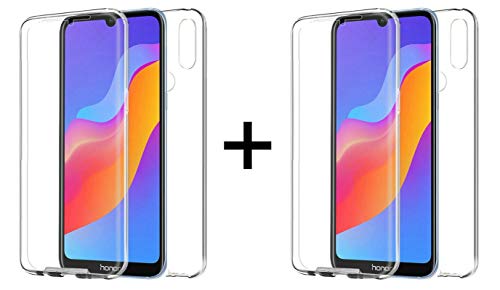 TBOC 2X Funda para Huawei Y6 [2019] [6.09"] - [Pack: Dos Unidades] Carcasa [Transparente] Completa [Silicona TPU] Doble Cara [360 Grados] Protección Integral Total Delantera Trasera
