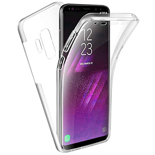 TBOC 2X Funda para Samsung Galaxy S9 Plus - S9+ - [Pack: Dos Unidades] Carcasa [Transparente] Completa [Silicona TPU] Doble Cara [360 Grados] Protección Integral Total Delantera Trasera Lateral Móvil