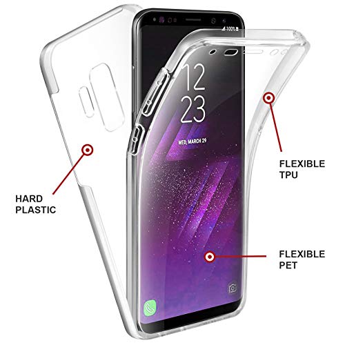TBOC 2X Funda para Samsung Galaxy S9 Plus - S9+ - [Pack: Dos Unidades] Carcasa [Transparente] Completa [Silicona TPU] Doble Cara [360 Grados] Protección Integral Total Delantera Trasera Lateral Móvil