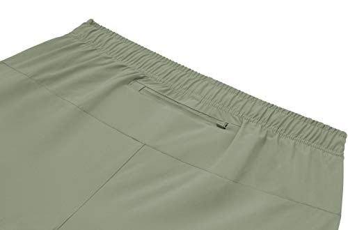 TCA Hombre Ultra Pantalón Corto 2 en 1 con Bolsillo con Cremallera - Pantalones Cortos - Army/Army (Verde/Verde), L