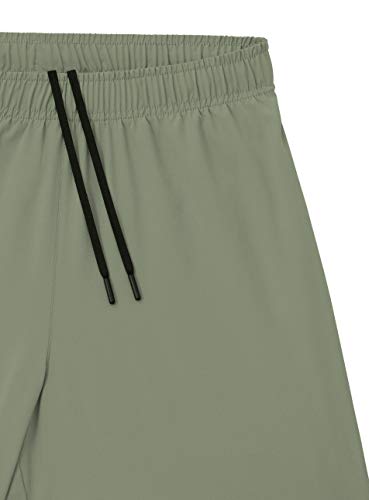 TCA Hombre Ultra Pantalón Corto 2 en 1 con Bolsillo con Cremallera - Pantalones Cortos - Army/Army (Verde/Verde), L