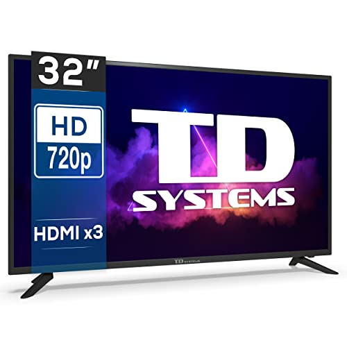 TD Systems K32DLG12H - Televisores 32 Pulgadas HD, 800 PCI Hz, 3X HDMI, USB Grabador Reproductor, DVB-T2/C/S2 Modo Hotel. Televisiones