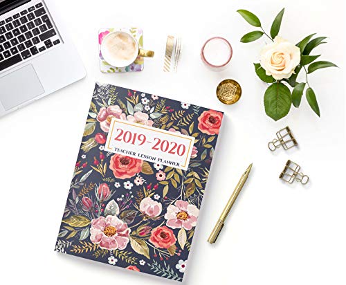 Teacher Lesson Planner: Weekly and Monthly Agenda Calendar | Academic Year - August Through July | Vintage Floral (2020-2021)