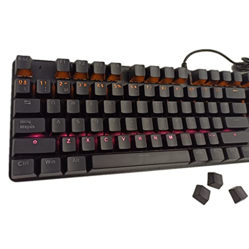 Team99 - Teclado para juegos con cable retroiluminado con arcoíris de 1 pieza, teclado para juegos con 104 teclas, teclado ergonómico USB LED para PC, jugadores de computadora