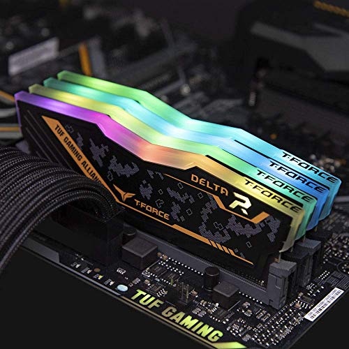 TEAMGROUP T-Force Delta TUF Gaming Alliance RGB DDR4 32 GB (2 x 16 GB) 3200 MHz (PC4-25600) CL16 Desktop Gaming Memory Ram TF9D432G3200HC16FDC01 - TUF