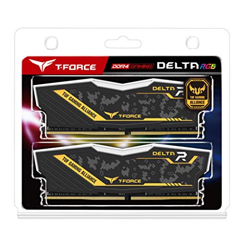 TEAMGROUP T-Force Delta TUF Gaming Alliance RGB DDR4 32 GB (2 x 16 GB) 3200 MHz (PC4-25600) CL16 Desktop Gaming Memory Ram TF9D432G3200HC16FDC01 - TUF