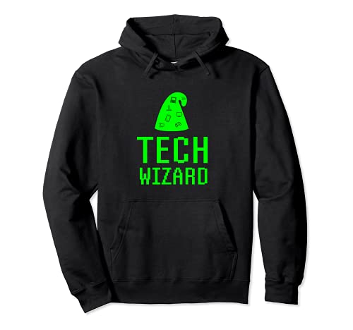 Tech Wizard Computer Geek Nerd Soporte Tecnológico Diciendo Sudadera con Capucha