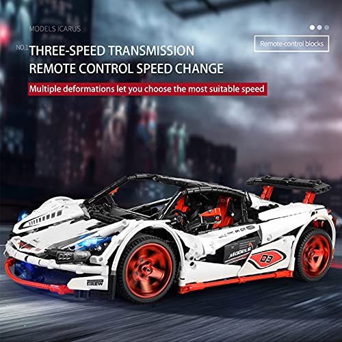 Technic Car Kit De Bloques Construcción Para Auto Deportivo Icarus, 1900 Piezas Modelo Carreras Con Control Remoto Y Motores, Compatible Lego dynamic,43 * 21 * 12cm