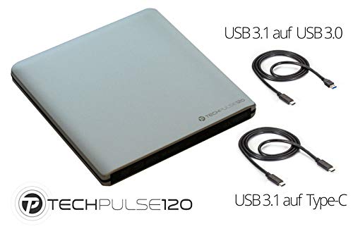 Techpulse120 - Unidad externa USB 3.1 tipo C UHD HDR 4K 3D MDisc BDXL grabadora Bluray grabadora Superdrive BD DVD CD para ordenador de sobremesa PC