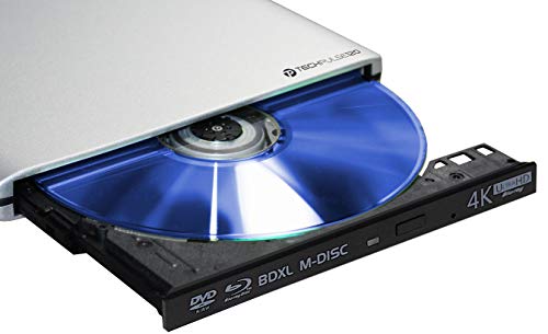 Techpulse120 - Unidad externa USB 3.1 tipo C UHD HDR 4K 3D MDisc BDXL grabadora Bluray grabadora Superdrive BD DVD CD para ordenador de sobremesa PC