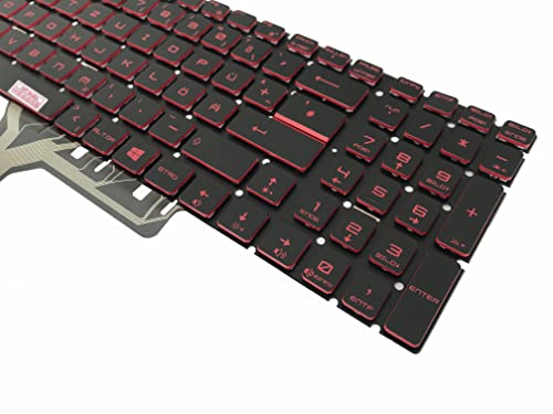 Teclado alemán – con iluminación roja sin marco, para MSI GF72VR 7RF (MS-179B), GF72, GF72 8RE (MS-179E), GF72 7RD (MS-1799), GF72 7RE (MS-1799)