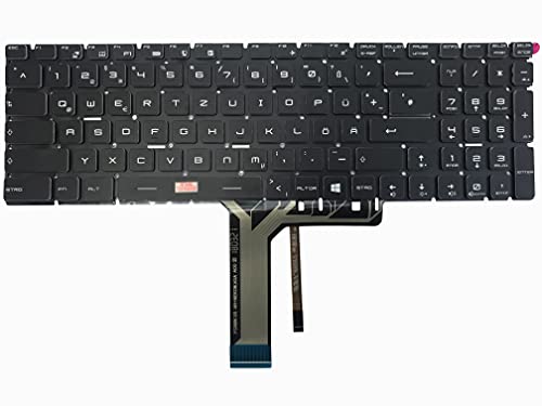 Teclado alemán – sin marco – con iluminación – para MSI GF72 7RD-1062, GF72 8RE-012, GF72 8RE-058, GL73 8SE-019, GL62 6QFi58S2FD, GL62 6QFi781FD, GL62 6QFi781H111111