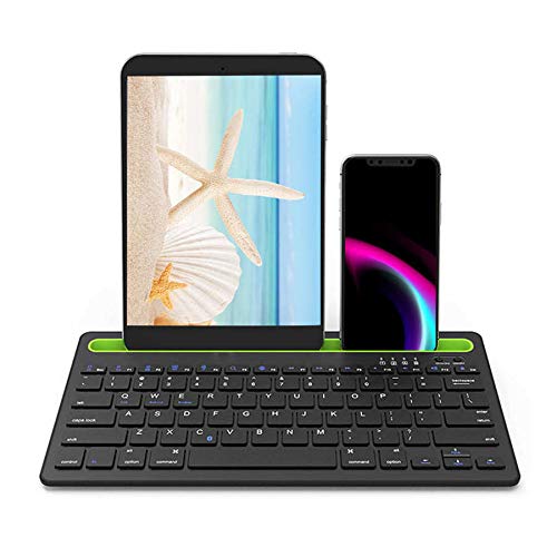 Teclado Bluetooth inalámbrico, Teclado Bluetooth portátil Ultrafino de Doble Canal para iOS Android Windows Tablet Smart Phone. (Black)