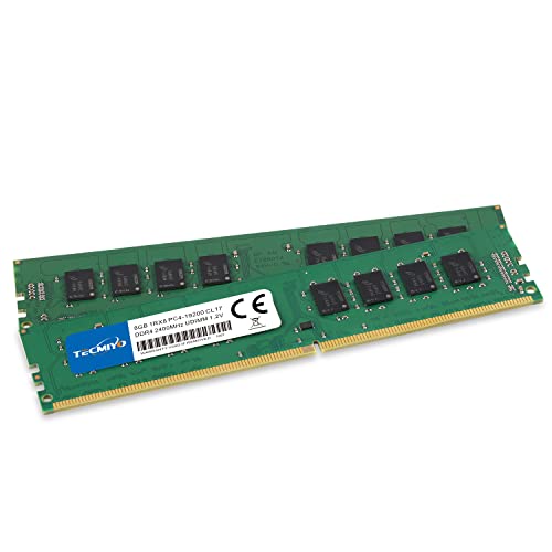 TECMIYO 8GB PC4-19200U Memoria Ram DDR4 2400MHZ 1RX8 CL17 1.2V Sin ECC Sin Búfer 1RX8 PC4 19200 Memoria de Escritorio de 8GB Compatible con Sistemas AMD e Intel (DDR4-2400MHZ-1X8GB)