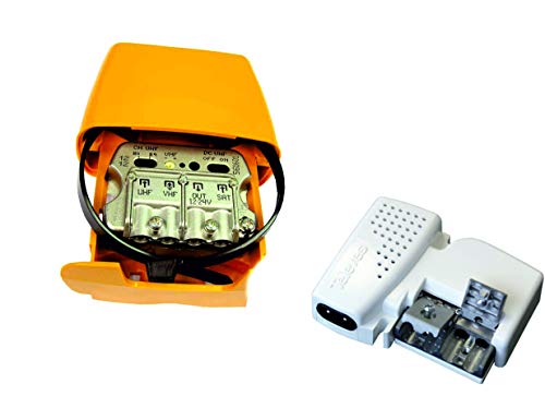 TECNOVOZ Kit Amplificador DE MASTIL 24dB + Mezcla SATELITE +Fuente DE ALIMENTACION TELEVES Ref. 561621 + 5796 (Lte2 700 MHz 5G)