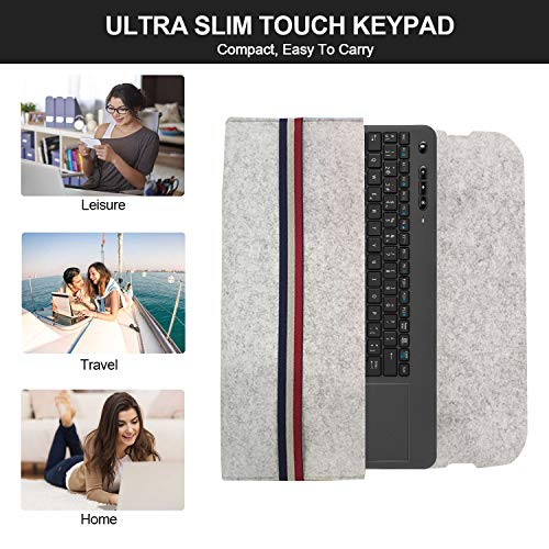 TedGem Teclado Inalámbrico USB, 2,4GHz Teclados Inalambricos para Smart TV Teclados Inalambricos Ordenador Teclado Touchpad con Receptor Nano USB para PC/Laptops/Tablet/Smart TV