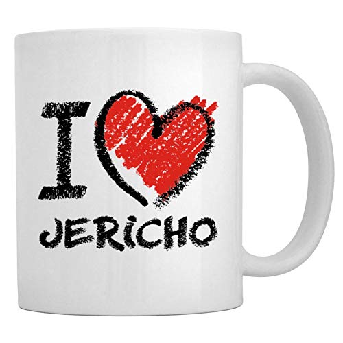 Teeburon I love Jericho chalk style Taza cerámica 11 onzas