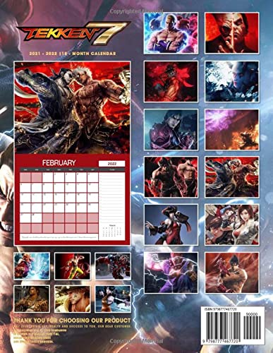 Tekken 7: OFFICIAL 2022 Calendar - Video Game calendar 2022 - Tekken 7 -18 monthly 2022-2023 Calendar - Planner Gifts for boys girls kids and all ... games Kalendar Calendario Calendrier)