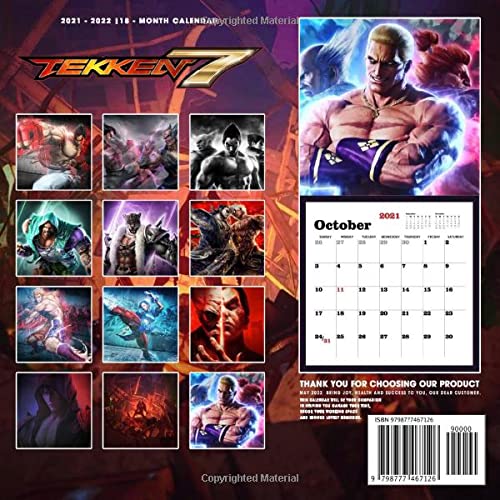 Tekken 7: OFFICIAL 2022 Calendar - Video Game calendar 2022 - Tekken 7 -18 monthly 2022-2023 Calendar - Planner Gifts for boys girls kids and all ... games Kalendar Calendario Calendrier)