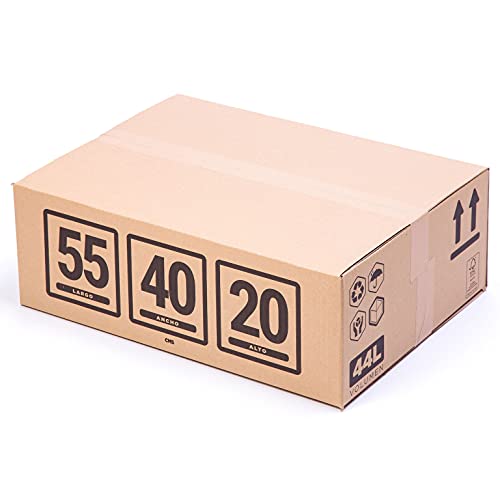 TeleCajas® | 55x40x20 cms | (10x) Caja de cartón Rectangular Plana| Pack de 10 Cajas