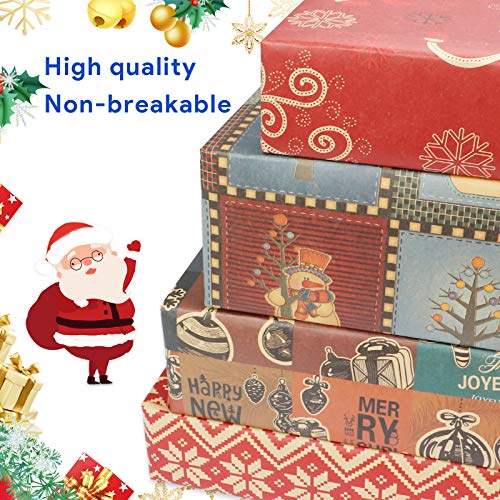 Telgoner Navidad Papel Kraft Papel de Regalo y Etiquetas, Papel de Regalo Reciclable en 8 Diferentes Patrones de Papel Marrón para Navidad (50 x 70 cm, 10 Paquetes)