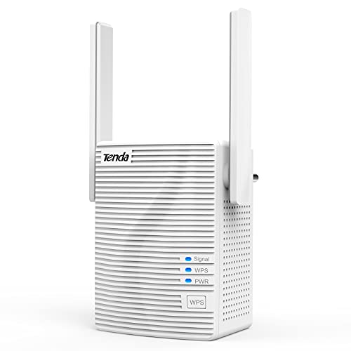 Tenda A18 Repetidor de Red AC1200, doble banda 5 GHz y 2.4 Ghz, amplificador y extensor WiFi, Modo AP, puerto LAN Gigabit, antena externa 2 dBi, WPS Botón, señal LED, fácil configuración
