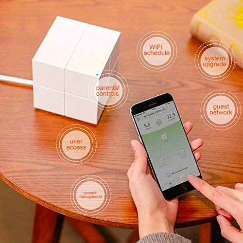 Tenda Nova MW6 Sistema Mesh WiFi, Router Inalámbrico hasta 165m² de Cobertura para Todo el Hogar, 2 Puertos Gigabit, Control Parental, Compatible con Alexa (MW6-1Pack)