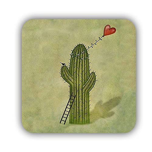 Tener con Cactus Hecho por MDF Chicas Compatible con Coaster Square