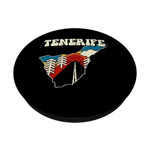 Tenerife España Vintage Isla Española Rainbow Retro 70s Mapa PopSockets PopGrip Intercambiable