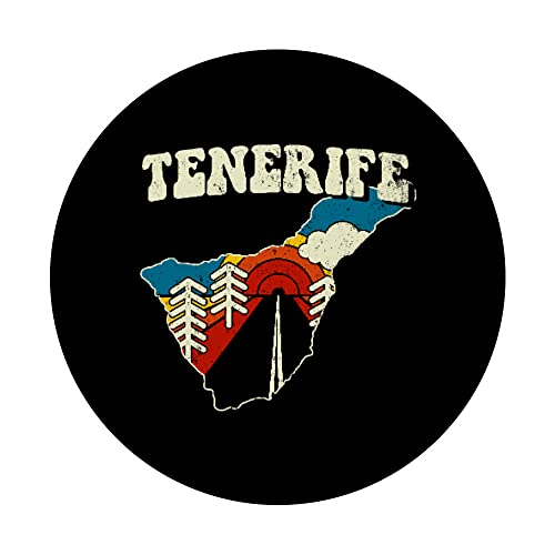 Tenerife España Vintage Isla Española Rainbow Retro 70s Mapa PopSockets PopGrip Intercambiable